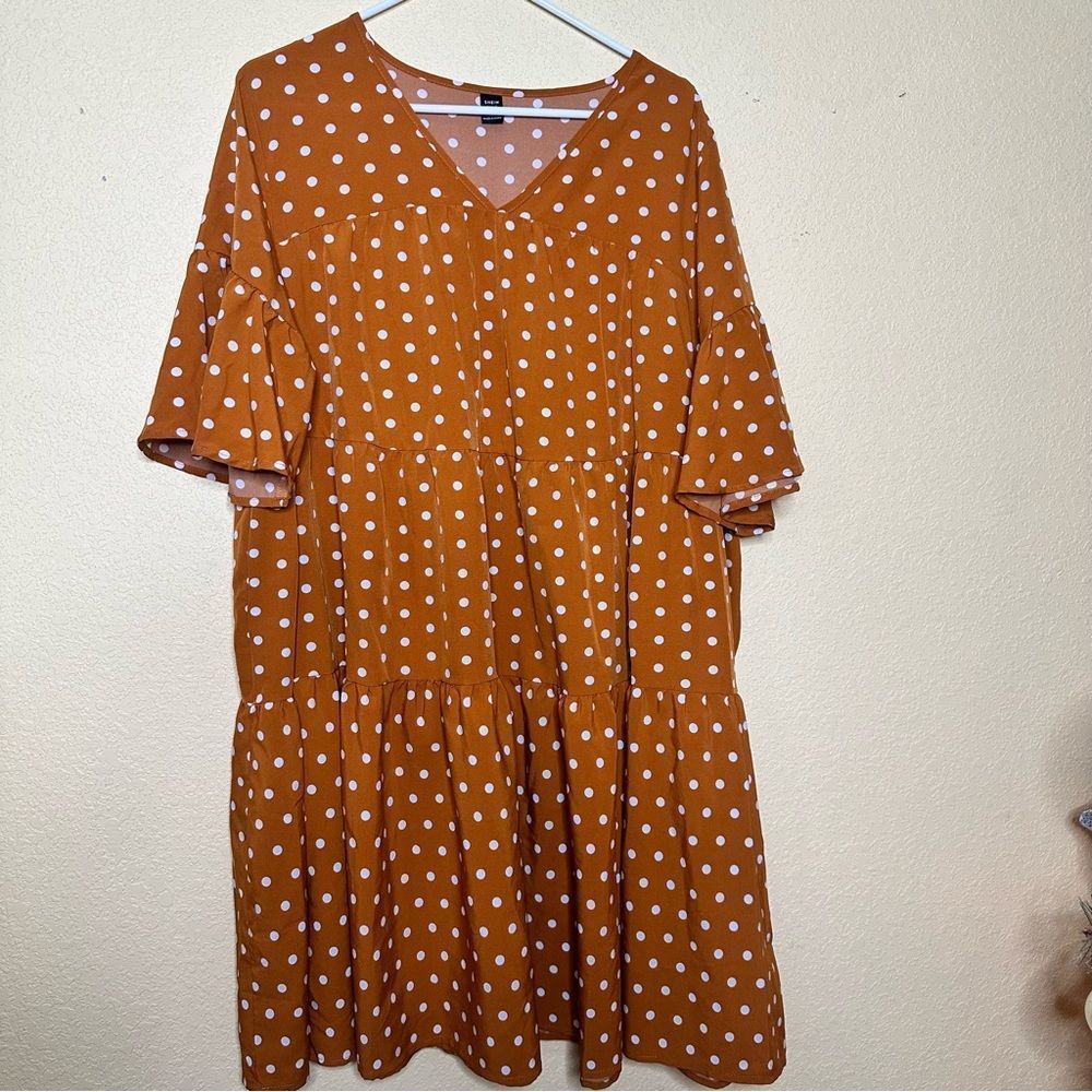 Shein Curve Dress, Women, Polka Dot, Size 1XL, A Line, Single Ruffle